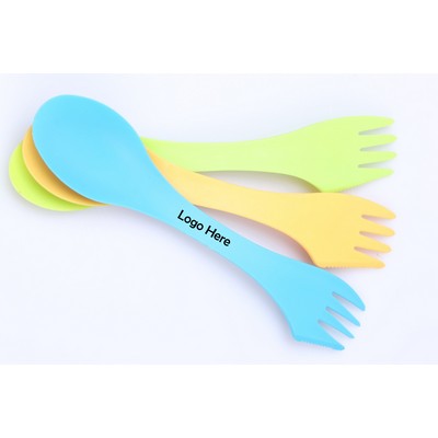 10" x 2.125" Multi-Functional Plastic Spoon Fork Knife 3 In 1