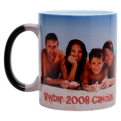 Sublimated Gloss BlackColour Changing Mug, Award Trophy, 11z / 325ml