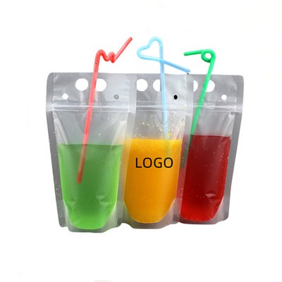 23oz Translucent Drink Pouch with Straw