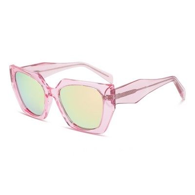 Sunglasses - Pink Mirror Lenses - Pink Frames