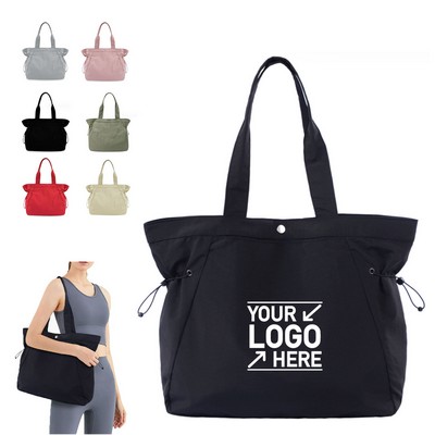 Side Cinch Nylon Shopper Bag