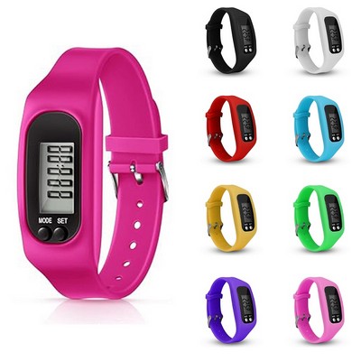 Silicone Pedometer Bracelet Watch