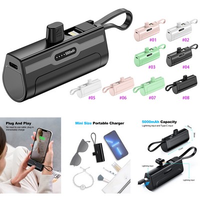 5,000 mAh Portable Charger with Type-C/Phone Dual Charging Port