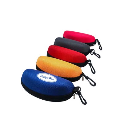 Portable Travel Zipper Eyeglasses Frame glasses Case Hook For Men and women