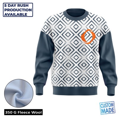 Unisex and Kids' Full Sublimation 350G Fleece Sweatshirt - Economy Series