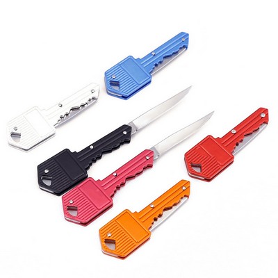 Key-Shaped Foldable Stainless Steel Pocket Knife: Portable Precision