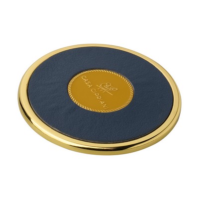 Custom Zinc Alloy and Leather Insert Coasters