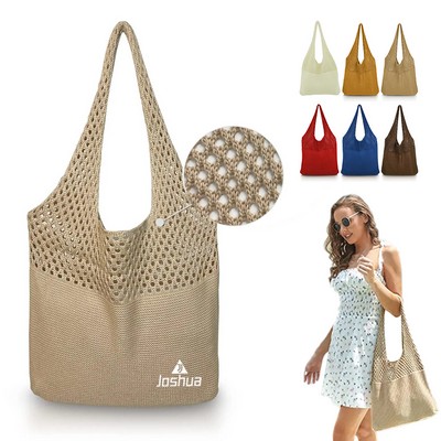 Portable Reusable Knitted Grocery Tote Bags