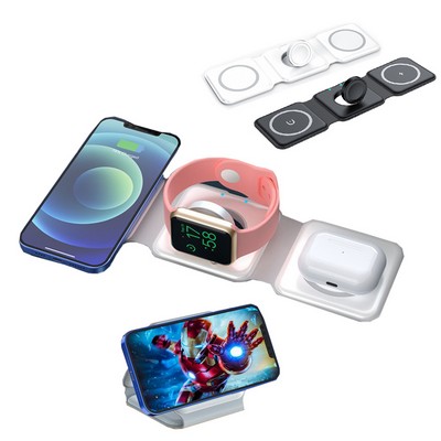 Magnetic Folding 3 in 1 Fast Wireless Charger