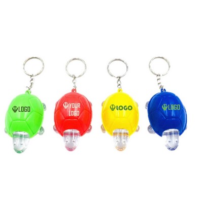 LED turtle shaped flashlight keychain