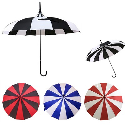 33'' 16 Bone Retro UV Protection Pagoda Parasol/Sun Umbrella w/Hook Handle