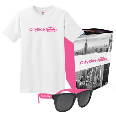 Hanes® T-shirt And Sunglasses Combo Set With Custom Box