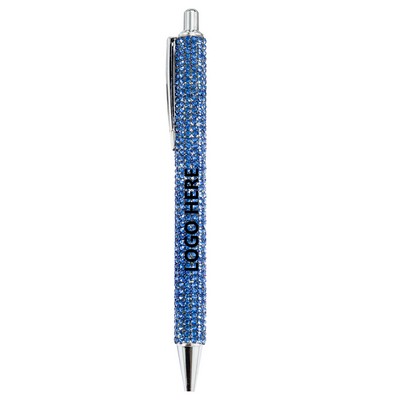 Metal Ballpoint Pen w/Crystal