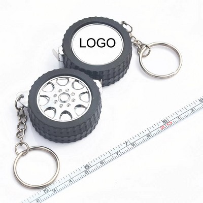 Portable Tire Style Telescopic Tape Measure Keychain