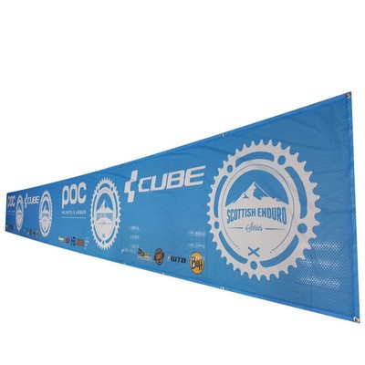 96"W x 48"H Polyester Mesh Banner Mesh Fabric Sign for Trade Show