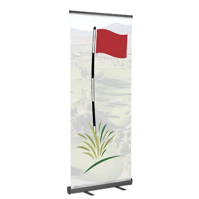 33" X 81" Retractable Vinyl Banner Stand - Black