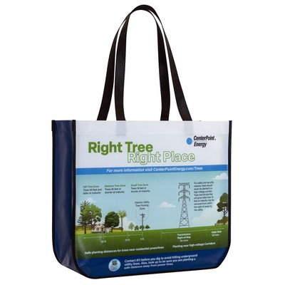 Custom Full-Color Laminated Non-Woven Round Cornered Promotional Tote Bag 16"x14"x6"