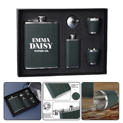 Portable Flagon Hip Flask Set