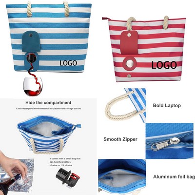 Portable Beach Wine Tote Bag