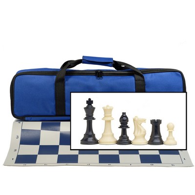 Travel Tournament Chess Set, 20 in Board, Chess Bag, 3.75 in. King