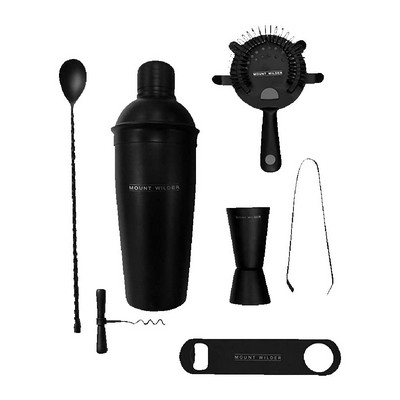 7-Piece Matte Black Cocktail Set