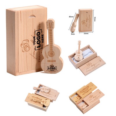 Wooden Guitar USB Flash Drive 64GB