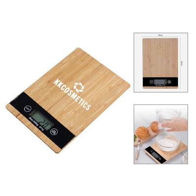 Eco-friendly Bamboo Kitchen Scale w/LED Display