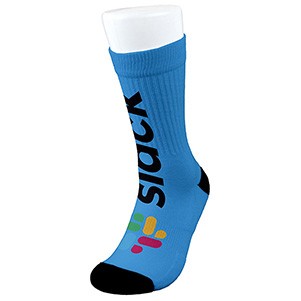 "Agile II" Import Air Ship Premium Calf Height Athletic Crew Sock Full Color Imprint