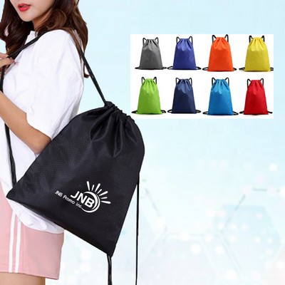 Water-Resistant Polyester Drawstring Bag