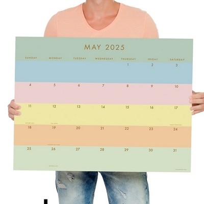 2025 Super Stripe Large Desk Pad Monthly Blotter Calendar