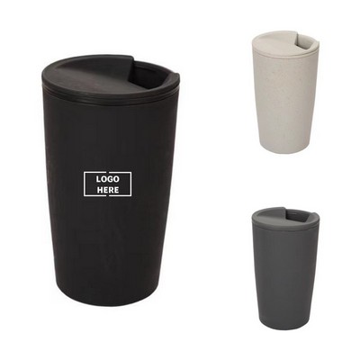 15 Oz. Wheat Straw Fiber Tumbler Drinking Cup W/ Lid