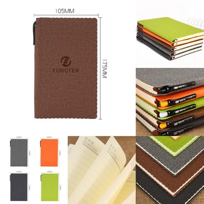 A6 Leatherette Journal Notebook for Note Taking, Diary Notepad, Meeting Record Writing Journal