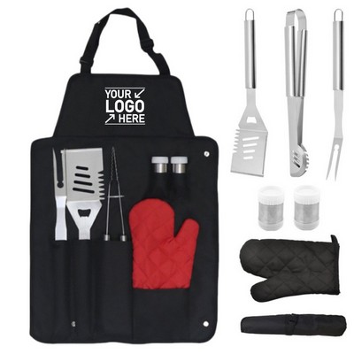 7 Piece BBQ Apron Tool Set