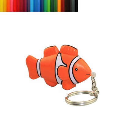 Foam Clown Fish Shaped Stress Reliever with Keychain