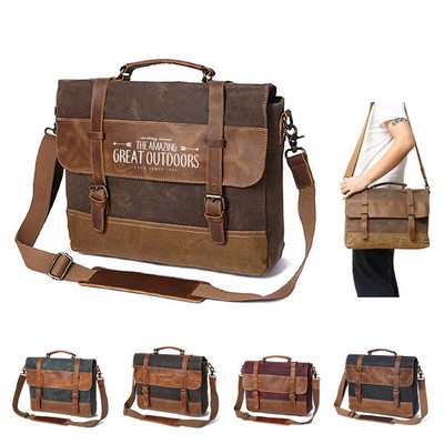 Canvas Leather Laptop Bag