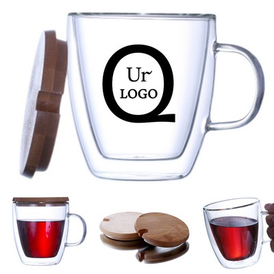 12 Oz Coffee Dual-Layer Glass Mug