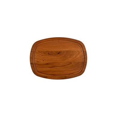 Oval Cherry cutting board with juice groove 12x9x3/4