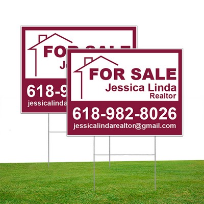 24" x 18" Double Side Yard Signs - One Color