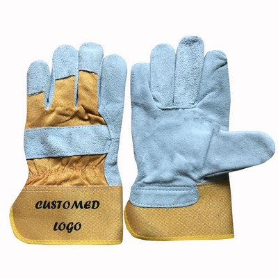 Leather Work Gloves Cowhide Split Leather Full Palm Glove