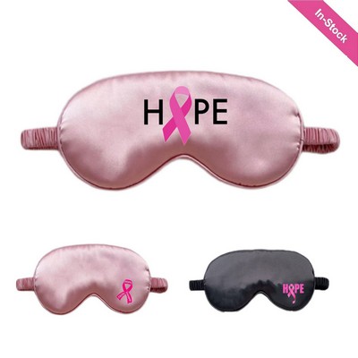 Awareness Ribbon Silk Satin Sleep Eye Mask with Adjustable Strap