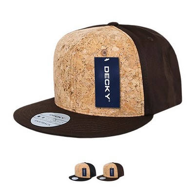 Decky Six Panel Cork Snapback w/Flat Bill