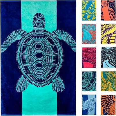 Oversized Blue Turtle Beach Towel for Comfort and Style