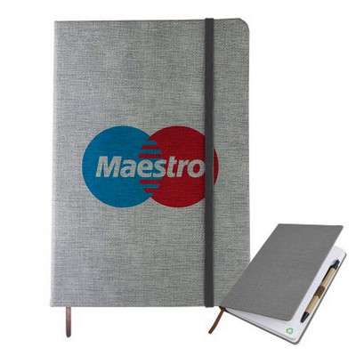 UV Printed PU Textured Notebook with Pen