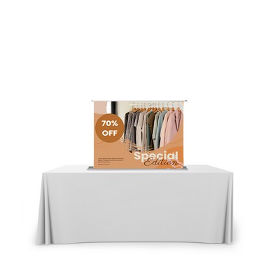 Silverstep Tabletop 48'' Retractable Banner Stand Package with Sliverstep Light