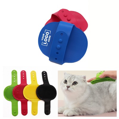 Pet Bath Brush for Dogs and Cats - Adjustable Handle, Soothing Massage Rubber Comb