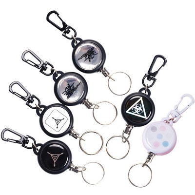 Retractable Badge Holder Key Clip with Steel Wire Rope