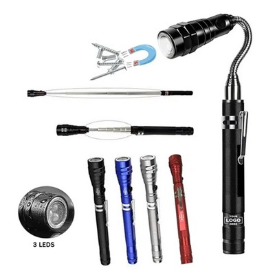 Magnetic LED Telescopic Flashlight with Flexible Extension