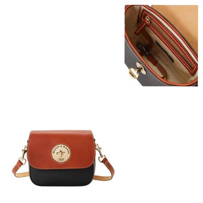 Dooney & Bourke Pebble Turnlock Flap Saddle Bag