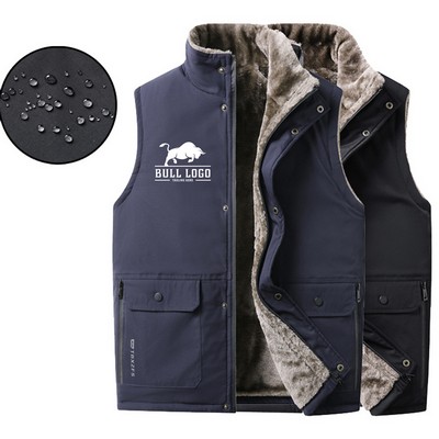 Winter Thickened Fleece Vest Windproof And Waterproof