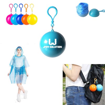 Disposable Raincoat for Adults with Ball